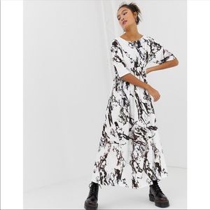 Another Reason Tie back Maxi Dress Marble tie dye